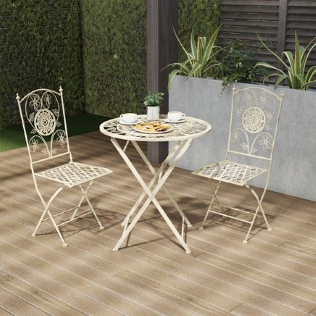 HASTINGS HOME Hastings Home 3PC White Foldable Bistro Table Set 714960MGJ